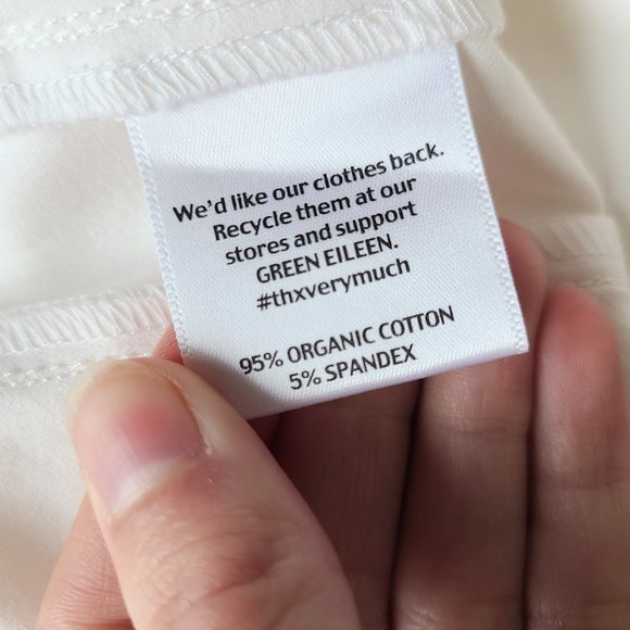 Eileen Fisher White Organic Cotton Stretch Twill Slim Ankle Trouser Pants - XS - Picture 6 of 7